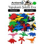 Artlantis Şekilli Eva Yapışkanlı 50 Li 1 Paket Kendinden Yapışkanlı Eva Sticker Okul Öncesi Kreş Ana Sınıfı Etkinlik Proje - Yeşil