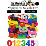 Artlantis Şekilli Eva Yapışkanlı 50 li 1 Paket Kendinden Yapışkanlı Eva Sticker Okul Öncesi Kreş Ana Sınıfı Etkinlik Proje