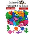 Artlantis Şekilli Eva Yapışkanlı Deniz Canlıları 100 Lü 1 Paket Kendinden Yapışkanlı Eva Sticker Okul Öncesi Kreş Ana Sınıfı - Sarı
