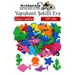 Artlantis Şekilli Eva Yapışkanlı Deniz Canlıları 100 lü 1 Paket Kendinden Yapışkanlı Eva Sticker Okul Öncesi Kreş Ana Sınıfı