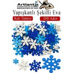 Artlantis Şekilli Eva Yapışkanlı Kar Tanesi 100 Lü 1 Paket Kendinden Yapışkanlı Eva Sticker Okul Öncesi Kreş Ana Sınıfı - Gri