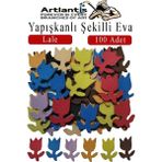Artlantis Şekilli Eva Yapışkanlı Lale 100 Lü 1 Paket Kendinden Yapışkanlı Eva Sticker Okul Öncesi Kreş Ana Sınıfı - Lacivert
