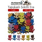 Artlantis Şekilli Eva Yapışkanlı Lale 100 lü 1 Paket Kendinden Yapışkanlı Eva Sticker Okul Öncesi Kreş Ana Sınıfı