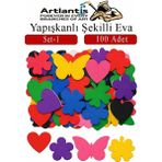 Artlantis Şekilli Eva Yapışkanlı Set-1 100 Lü 1 Paket Kendinden Yapışkanlı Eva Sticker Okul Öncesi Kreş Ana Sınıfı - Açık Pembe