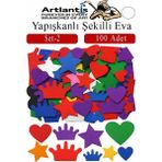 Artlantis Şekilli Eva Yapışkanlı Set-2 100 Lü 1 Paket Kendinden Yapışkanlı Eva Sticker Okul Öncesi Kreş Ana Sınıfı - Açık Pembe