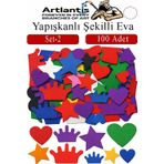 Artlantis Şekilli Eva Yapışkanlı Set-2 100 lü 1 Paket Kendinden Yapışkanlı Eva Sticker Okul Öncesi Kreş Ana Sınıfı