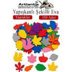 Artlantis Şekilli Eva Yapışkanlı Yapraklar 100 Lü 1 Paket Kendinden Yapışkanlı Eva Sticker Okul Öncesi Kreş Ana Sınıfı - Kahverengi