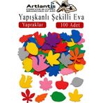 Artlantis Şekilli Eva Yapışkanlı Yapraklar 100 lü 1 Paket Kendinden Yapışkanlı Eva Sticker Okul Öncesi Kreş Ana Sınıfı