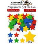 Artlantis Şekilli Eva Yapışkanlı Yıldız 100 Lü 1 Paket Kendinden Yapışkanlı Eva Sticker Okul Öncesi Kreş Ana Sınıfı - Kahverengi