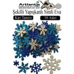 Artlantis Şekilli Simli Eva Yapışkanlı 50 Li 1 Paket Kendinden Yapışkanlı Simli Eva Sticker Okul Öncesi Kreş Ana Sınıfı - Gri