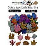 Artlantis Şekilli Simli Eva Yapışkanlı 50 Li 1 Paket Kendinden Yapışkanlı Simli Eva Sticker Okul Öncesi Kreş Ana Sınıfı - Kahverengi