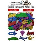 Artlantis Şekilli Simli Eva Yapışkanlı Araçlar 100 Lü 1 Paket Kendinden Yapışkanlı Simli Eva Sticker Okul Öncesi Kreş Ana Sınıfı - Çok Renkli