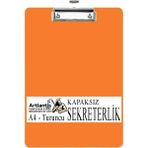 Artlantis Sekreterlik Kapaksız A4 1 Adet Renkli A4 Kapaksız Sekreterlik Klipsli Metal Mekanizmalı 80 Yaprak Kapasiteli - Turuncu