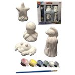 Artlantis Seramik Deniz Hayvanları Boyama Seti 1 Paket Deniz Hayvanları Boyama Etkinliği Alçı 6 Renk Boya ve Fırça