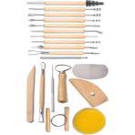 Artlantis Seramik ve Çömlek Şekillendirme Seti 19 Parça 1 Paket Kil Modelaj Modelleme Heykel Şekillendirici Hobi Sanatsal - Standart - Naturel