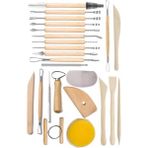 Artlantis Seramik ve Çömlek Şekillendirme Seti Ebeşuar 24 Parça 1 Paket Kil Modelaj Modelleme Heykel Şekillendirici Hobi Sanatsal - Standart - Naturel