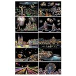 Artlantis Sihirli Gökkuşağı Kazıma Kağıdı A4 10 Yaprak 1 Paket A-4 20x30 cm Siyah Sihirli Kağıt Rainbow Paper