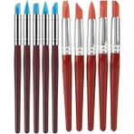 Artlantis Silikon Uçlu Fırça Modelaj 10 Lu 1 Paket Kauçuk Polimer Kil Çömlek Seramik Şekillendirici Kalem Rötuş Kalem Seti - Standart - Çok Renkli