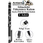 Artlantis Silinebilir Tükenmez Kalem 1 Adet Silinebilir Jel Pilot Kalem Mürekkepli Kolay Silinebilir Kumaş Kalemi - Siyah