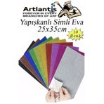 Artlantis Simli Yapışkanlı Eva 25x35 cm 10 Renk 1 Paket Yapışkanlı Eva Süngeri 10'lu Okul Kreş Anasınıfı Elişi Etkinlikleri