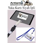 Artlantis Siyah Ipli Yaka Kartı 25 Adet Ayarlanabilir Boyuna Asma Kimlik Koruyuculu Pvc Siyah Yaka Kartlığı Seyehat Ofis Okul Büro - Standart
