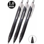 Artlantis Siyah Jel Uçlu Pilot Kalem 3 Adet Uniball Jetstream SXN-150S 1.0 mm Basmalı Pilot Kalem Roller Uçlu Likit Mürekkepli - 1.0mm - Standart