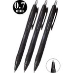 Artlantis Siyah Jel Uçlu Pilot Kalem 3 Adet Uniball Jetstream SXN-157S 0.7 mm Basmalı Pilot Kalem Roller Uçlu Likit Mürekkepli - 0.7mm - Standart