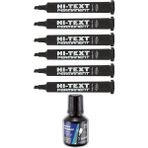Artlantis Siyah Kesik Uçlu Markör Permanent Kalem 6 Adet Hı Te x t Marker Mürekkep Siyah 30 ml 1 Adet Brons Koli Kalemi - Standart - 1-5 mm