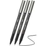 Artlantis Siyah Pilot Kalem UB-155 Micro Deluxe 3 Adet Uniball Pilot Kalem 0.5 mm Roller Uçlu Pilot Kalem Ince Uçlu Likit Mürekkep - 0.5mm - Standart