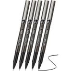 Artlantis Siyah Pilot Kalem UB-155 Micro Deluxe 5 Adet Uniball Pilot Kalem 0.5 mm Roller Uçlu Pilot Kalem Ince Uçlu Likit Mürekkep - 0.5mm - Standart
