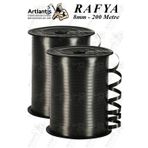 Artlantis Siyah Rafya Şerit Kurdela 2 Adet 8mm 200 Metre Rabant Rafya Renkli Hediye Paketleme İpi Kurdela Balon Bağlama Ponpon