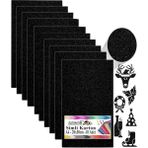 Artlantis Siyah Simli Karton A4 20X30 cm 10 Lu 1 Paket Simli Fon Kartonu Parıltılı Kağıt Anasınıfı Kreş Etkinlik Proje - Standart