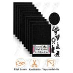 Artlantis Siyah Simli Karton A5 15x20 cm 10 lu 1 Paket Simli Fon Kartonu Parıltılı Kağıt Anasınıfı Kreş Etkinlik Proje