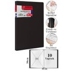 Artlantis Siyah Sunum Dosyası 10 lu 1 Adet Poşet Dosyalı Katalog Dosyası 10 Poşetli Kendinden Dosya Plastik Kapaklı