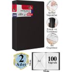 Artlantis Siyah Sunum Dosyası 100 Lü 2 Adet Poşet Dosyalı Katalog Dosyası 100 Poşetli Kendinden Dosya Plastik Kapaklı - Standart