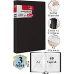 Artlantis Siyah Sunum Dosyası 40 Lı 3 Adet Poşet Dosyalı Katalog Dosyası 40 Poşetli Kendinden Dosya Plastik Kapaklı - Standart