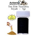 Artlantis Siyah Toz Sim Tuzluklu 7 Gr 3 Adet Renkli Toz Sim Epoksi Reçine Okul Etkinlik Dekarasyon Slime Çok Renkli