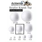 Artlantis Strafor Köpük Top 10 cm 10 Adet Köpük Top Küre Toplar Yuvarlak Strafor Köpük Top Okul Deney Hobi Sanat