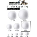 Artlantis Strafor Köpük Top 12 cm 10 Adet Köpük Top Küre Toplar Yuvarlak Strafor Köpük Top Okul Deney Hobi Sanat - Beyaz - Standart - 12cm