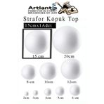 Artlantis Strafor Köpük Top 15 cm 1 Adet Köpük Top Küre Toplar Yuvarlak Strafor Köpük Top Okul Deney Hobi Sanat