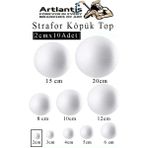 Artlantis Strafor Köpük Top 2 cm 10 Adet Köpük Top Küre Toplar Yuvarlak Strafor Köpük Top Okul Deney Hobi Sanat - Beyaz - Standart - 2cm