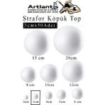 Artlantis Strafor Köpük Top 3 cm 50 Adet Köpük Top Küre Toplar Yuvarlak Strafor Köpük Top Okul Deney Hobi Sanat - Beyaz - Standart - 3cm