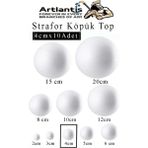 Artlantis Strafor Köpük Top 4 cm 10 Adet Köpük Top Küre Toplar Yuvarlak Strafor Köpük Top Okul Deney Hobi Sanat - Beyaz - Standart - 4cm