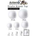 Artlantis Strafor Köpük Top 6 cm 10 Adet Köpük Top Küre Toplar Yuvarlak Strafor Köpük Top Okul Deney Hobi Sanat - Beyaz - Standart - 6cm