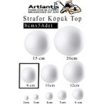 Artlantis Strafor Köpük Top 8 cm 5 Adet Köpük Top Küre Toplar Yuvarlak Strafor Köpük Top Okul Deney Hobi Sanat - Beyaz - Standart - 8cm