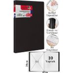 Artlantis Sunum Dosyası 10 Lu 1 Paket Poşet Dosyalı Katalog Dosyası 10 Poşetli Kendinden Dosya Plastik Kapaklı - Siyah - A4 - Standart
