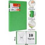 Artlantis Sunum Dosyası 10 Lu 1 Paket Poşet Dosyalı Katalog Dosyası 10 Poşetli Kendinden Dosya Plastik Kapaklı - Yeşil - A4 - Standart