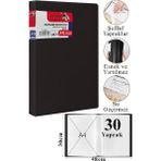 Artlantis Sunum Dosyası 30 Lu 1 Paket Poşet Dosyalı Katalog Dosyası 30 Poşetli Kendinden Dosya Plastik Kapaklı - Siyah - A4 - Standart
