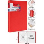 Artlantis Sunum Dosyası 40 Lı 1 Paket Poşet Dosyalı Katalog Dosyası 40 Poşetli Kendinden Dosya Plastik Kapaklı - Kırmızı - A4 - Standart