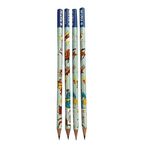 Artlantis Süper Kahramanlar Yuvarlak Kurşun Kalem 4 Adet 1 Paket Fatih Kurşun Kalem HB Siyah Kurşun Kalem Süper Kahramanlar Desenli HB Kalem